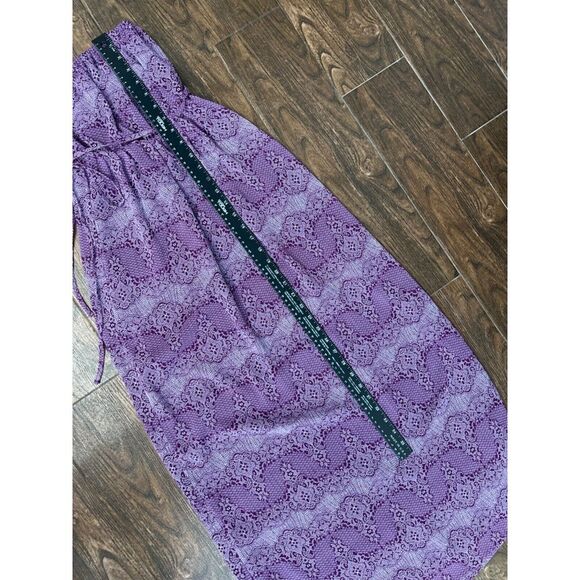 RIP CURL BOHO MEDALLION SCROLL PRINT PURPLE WHITE LINED STRAPLESS MAXI DRESS‎ XS - Picture 8 of 12